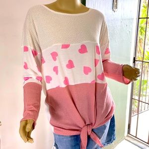 NWOT loose waffle knit blouse
